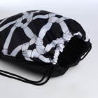 Мешок для обуви на шнурке, цвет белый/чёрный - Фото 3