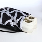 Мешок для обуви на шнурке, цвет белый/чёрный - Фото 4