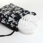 Мешок для обуви на шнурке, цвет белый/чёрный - Фото 4