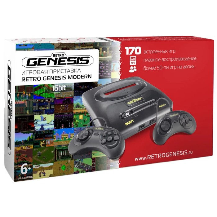 Игровая приставка Sega Retro Genesis Modern,  16-bit, 170 игр, 2 геймпада - фото 51462160