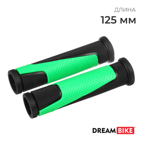 Грипсы Dream Bike 125 мм, с барендами, SZ-181D, цвет чёрно-зелёный