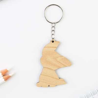 Брелок для ключей деревянный «Собачка с ушками», 4,7 х 6 см