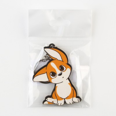 Брелок для ключей деревянный «Собачка с ушками», 4,7 х 6 см