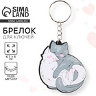 Брелок для ключей деревянный "Парочка котиков" 4.7 х 6 см - Фото 1