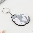 Брелок для ключей деревянный "Парочка котиков" 4.7 х 6 см - Фото 2