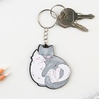 Брелок для ключей деревянный "Парочка котиков" 4.7 х 6 см - Фото 3