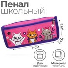 Пенал школьный, текстиль, 2 отделения, 8×21×4 см«Миленькие котята» - Фото 1