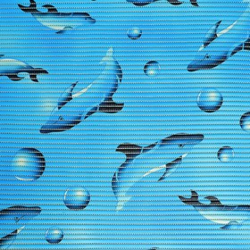 

УЦЕНКА Коврик для ванной комнаты «Дельфины», 1,30×14,15 м, цвет голубой