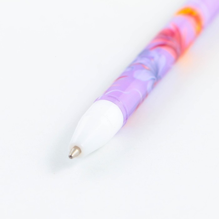 Ручка шариковая синяя паста 0.5 мм с колпачком «Вдохновляй красотой» пластик - фото 1907704468