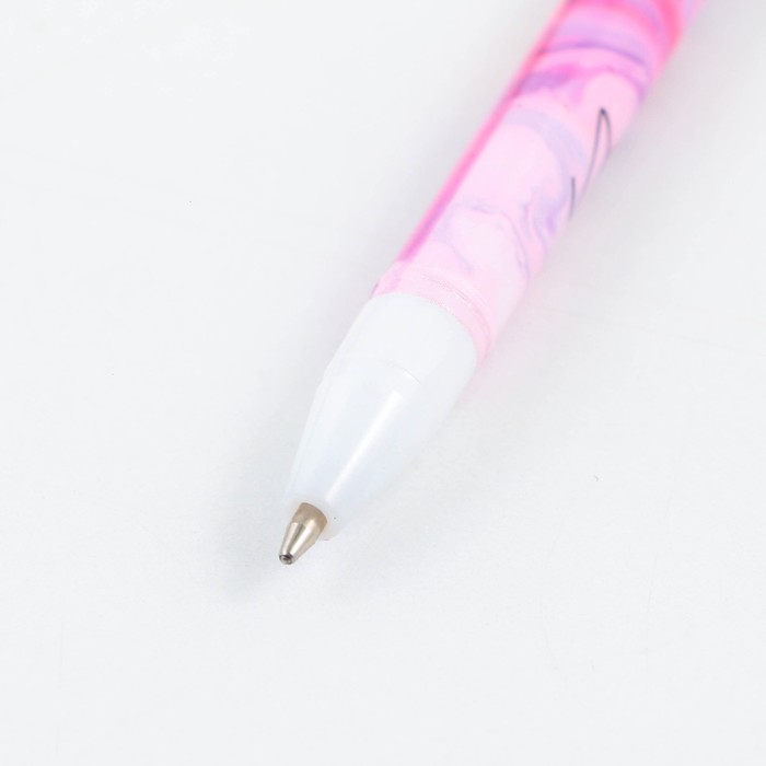 Ручка шариковая синяя паста 0.5 мм с колпачком You are beautiful пластик - фото 1912917770
