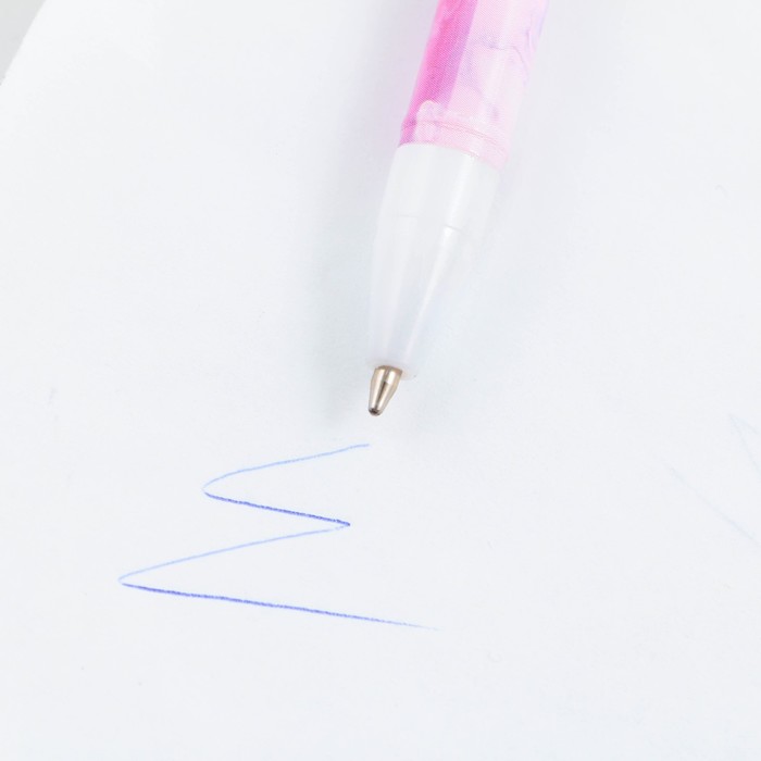 Ручка шариковая синяя паста 0.5 мм с колпачком You are beautiful пластик - фото 1912917769
