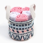 Салфетки махровые декоративные «Этель. Этно», 5 шт., 30×30 см, хлопок 100%, розовые/белые - фото 23552661