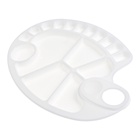 Палитра пластиковая овальная Calligrata, 30×20.5 см, с ячейками, с отверстием под палец - Фото 3