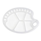 Палитра пластиковая, овальная с ячейками, 34×24.5 см, с отверстием под палец - Фото 1