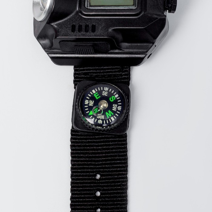 Фонарь-часы аккумуляторный, 3 Вт, 500 мАч, 200 лм, XPE, 6 x 5.2 см, ремешок l-20.5 см - фото 1906257202
