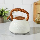 Чайник со свистком из нержавеющей стали Magistro Heat, 3 л, ТРС, индукция, ручка soft-touch, цвет белый - Фото 3