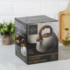 Чайник со свистком из нержавеющей стали Magistro Heat, 3 л, ТРС, индукция, ручка soft-touch, цвет белый - Фото 4