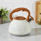 Чайник со свистком из нержавеющей стали Magistro Heat, 3 л, ТРС, индукция, ручка soft-touch, цвет белый - Фото 7