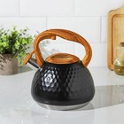 Чайник со свистком из нержавеющей стали Magistro Heat, 3 л, ТРС, индукция, ручка soft-touch, цвет чёрный - Фото 3