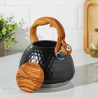 Чайник Magistro Heat, 3 л, ТРС, ручка soft-touch, со свистком, индукция, нержавеющая сталь, чёрный - Фото 4