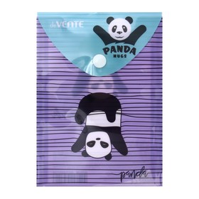 

Папка-конверт на кнопке А6, 114 х 158 мм, 150 мкм, вертикальный, deVENTE Panda hugs