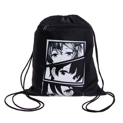 Мешок для обуви «Аниме глаза» (с карманом) 42×34 см