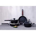 Кастрюля Magistro Flame, 2.3 л, d=20 см, h=8.8 см, крышка со сливом, антипригарное покрытие, индукция, алюминий, чёрная - Фото 7