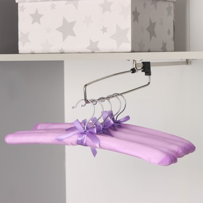 Плечики - вешалки для одежды мягкие «Атлас», 5 шт., 37.5×10×3 см, сиреневые