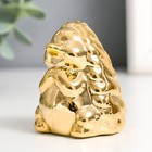 Сувенир керамика "Ёжик" золото 5х4,5х6,7 см - Фото 2