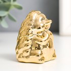 Сувенир керамика "Ёжик" золото 5х4,5х6,7 см - Фото 3