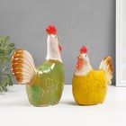 Сувенир керамика "Петух и курочка" набор 2 шт 14,5х15х6 15х7х20 см - фото 22744625