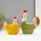 Сувенир керамика "Петух и курочка" набор 2 шт 14,5х15х6 15х7х20 см - фото 22744627