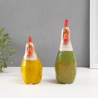 Сувенир керамика "Петух и курочка" набор 2 шт 14,5х15х6 15х7х20 см - фото 24073590