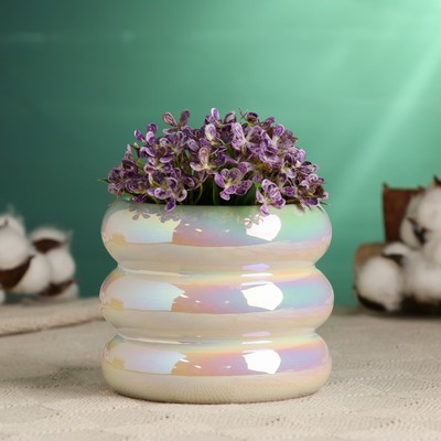 Декоративный горшок для цветов «Ханна», 11×11×10 см, керамический, белый