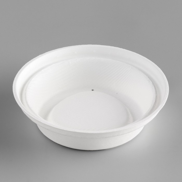 Крышка для стакана из сахарного тростника "Белая" диаметр 90 мм