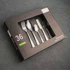 УЦЕНКА Набор столовых приборов «Стандарт», нет чайной ложки, картонная коробка, толщина 2 мм, 36 предметов, цвет серебряный - Фото 3