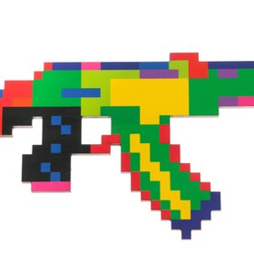 Деревянное оружие, детское сувенирное «Радужный», автомат, 34.5×11.4 см