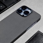 Чехол MYBIT для iPhone 13 Pro, кевларовый, противоударный, поддержка MagSafe, черный - Фото 3