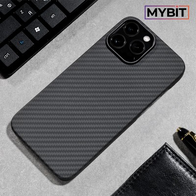 Чехол Кевларовый MYBIT, для iPhone 13 Pro Max, противоударный, поддержка MagSafe, черный