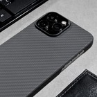 Чехол MYBIT для iPhone 13 Pro Max, кевларовый, противоударный, поддержка MagSafe, черный - Фото 2