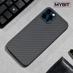 Чехол MYBIT для iPhone 12/12 Pro, кевларовый, противоударный, черный