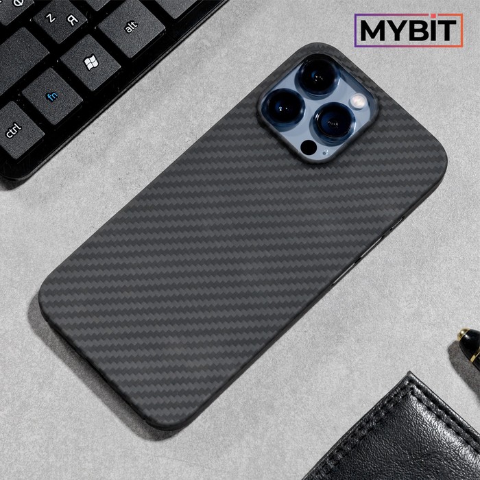 Чехол Кевларовый MYBIT, для iPhone 13 Pro, противоударный, черный