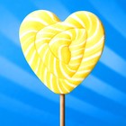 Карамель на палочке 'Лолли сердце двухцветное' 70г жёлтое - Фото 1