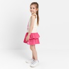 Комплект (футболка/юбка) для девочки, цвет светло-бежевый/розовый, рост 122 см - Фото 3