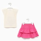 Комплект (футболка/юбка) для девочки, цвет светло-бежевый/розовый, рост 122 см - Фото 7