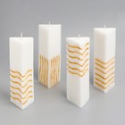 Набор свечей «5 элемент», 4 шт., 4×3.5×11.5 см, белый  (артикул 9557009)  большой выбор товаров оптом и в розницу по низким ценам с доставкой