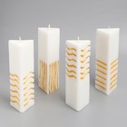 Набор свечей «5 элемент», 4 шт., 4×3.5×11.5 см, белый  (артикул 9557009)  большой выбор товаров оптом и в розницу по низким ценам с доставкой