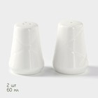 Набор для специй BellaTenero, солонка 60 мл, перечница 60 мл, салфетница, на бамбуковой подставке, фарфор, белый - Фото 3