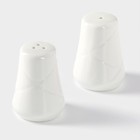 Набор для специй BellaTenero, солонка 60 мл, перечница 60 мл, салфетница, на бамбуковой подставке, фарфор, белый - Фото 6