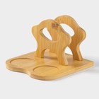 Набор для специй BellaTenero, солонка 60 мл, перечница 60 мл, салфетница, на бамбуковой подставке, фарфор, белый - Фото 8